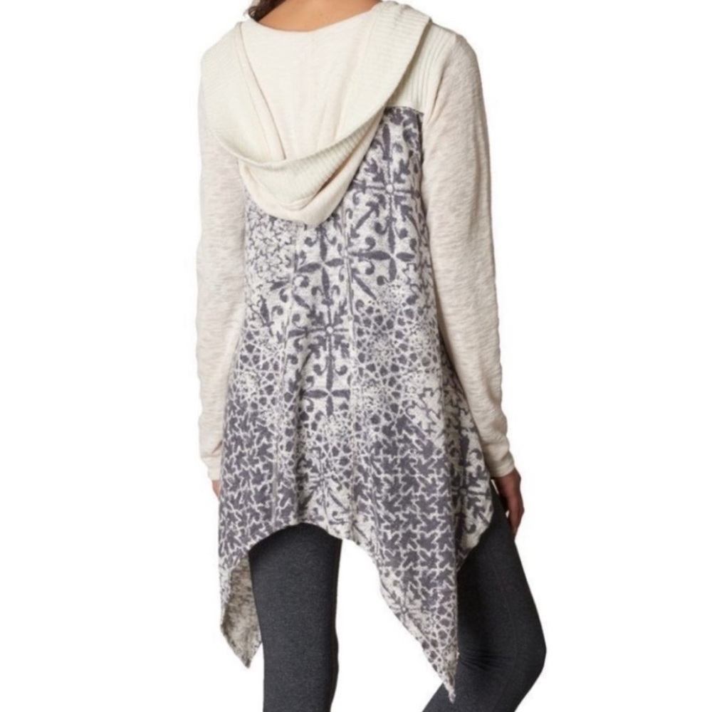 Prana Hilo Hooded Snowflake Drapey Duster Cardigan